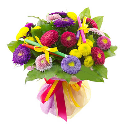 Букет з айстр і хризантем Букет з айстр і хризантем