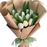 Букет із 15 білих тюльпанів Букет із 15 білих тюльпанів